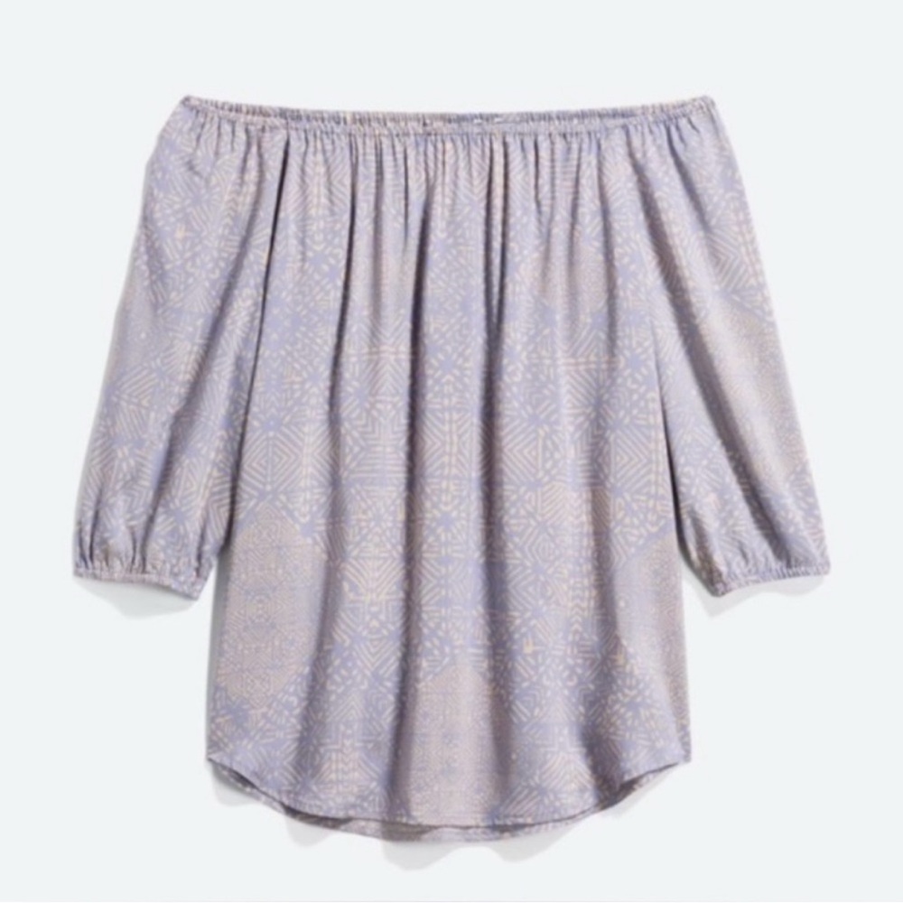 NAME YOUR PRICE • Stitch Fix Tart Off-Shoulder Blouse Purple Tan NWT Size L